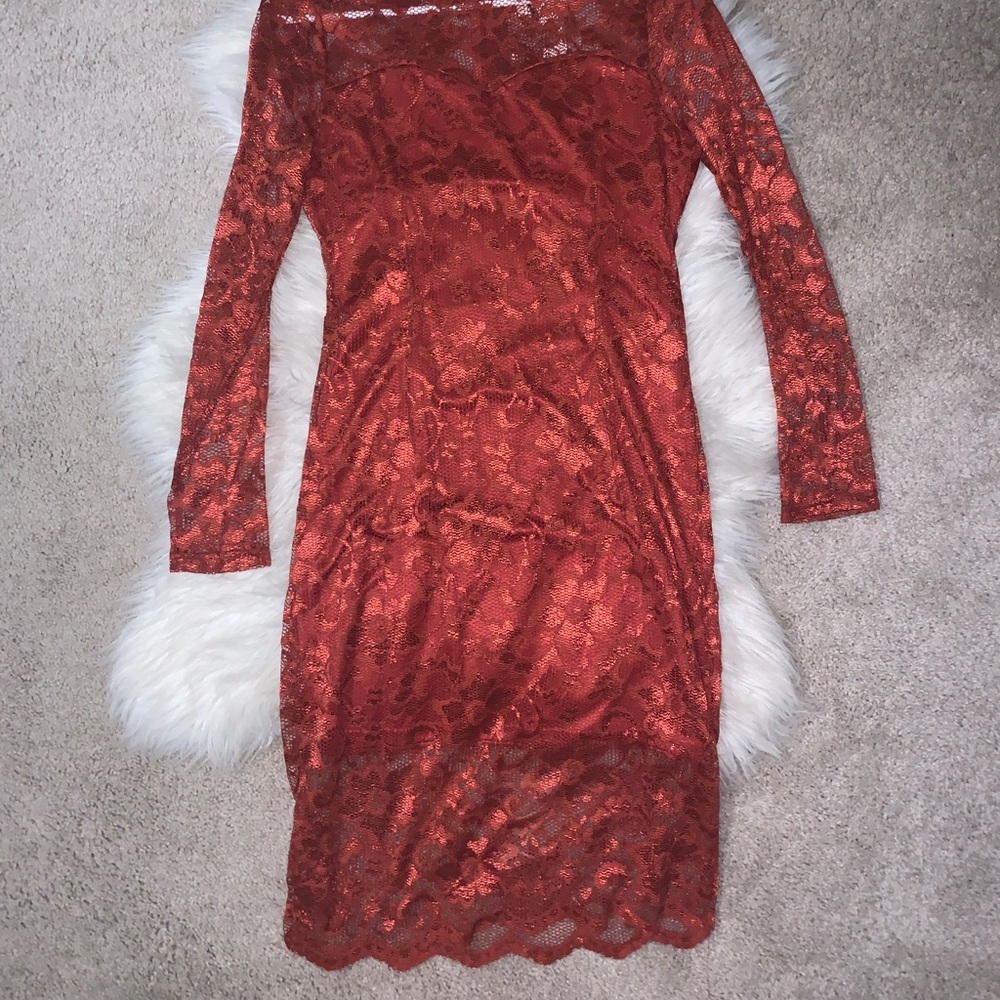 Burgundy midi dress